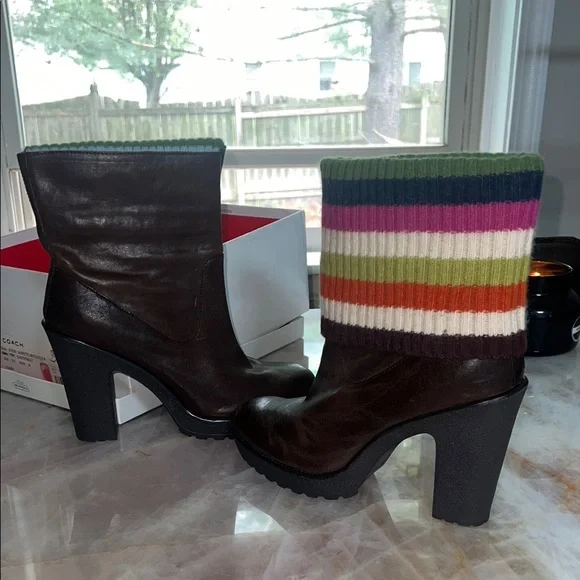 Vintage Coach 90s Leather Boots - Picture 1 of 7
